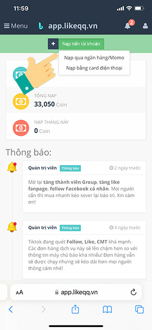 nạp coin