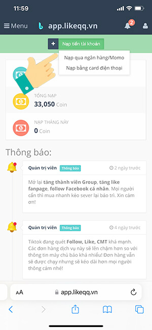 nạp coin