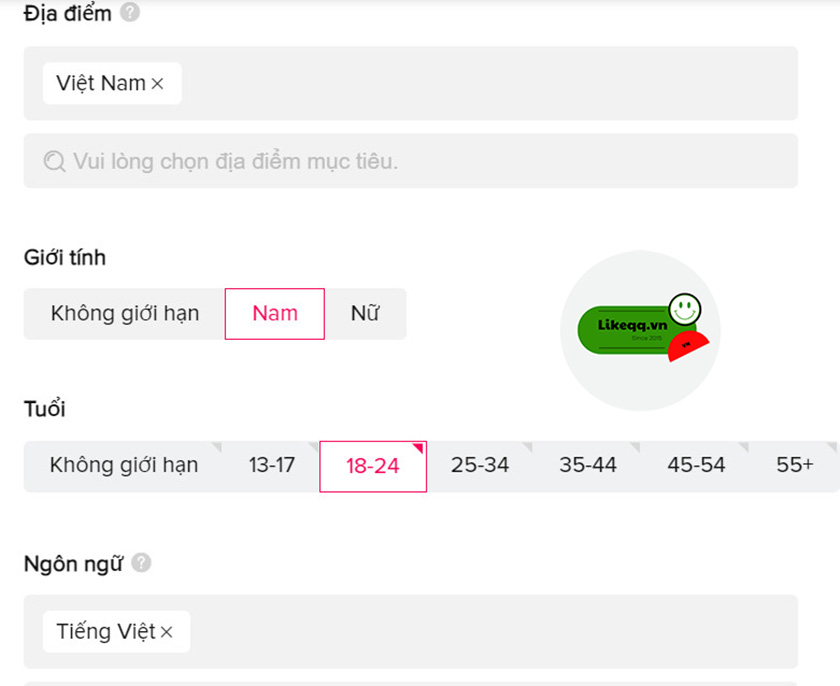 Target nhóm quảng cáo TikTok cá nhân
