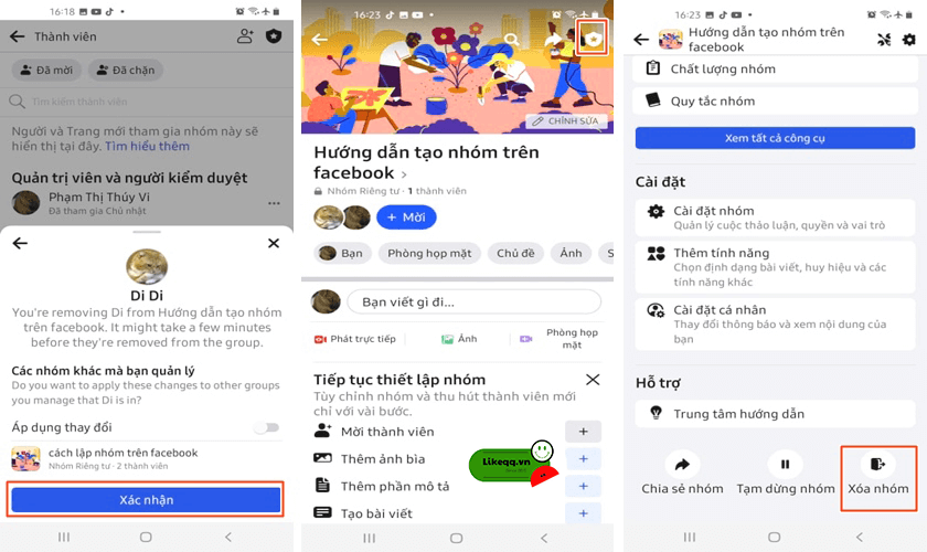 cách xóa nhóm facebook