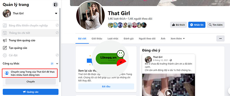 Xóa trang Fanpage trên máy tính