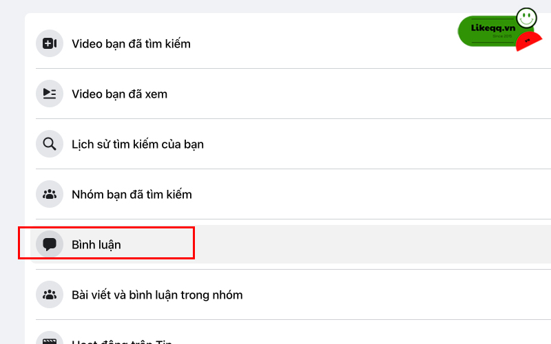 tìm bình luận trên fanpage