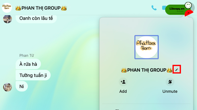 cách đổi tên group messenger