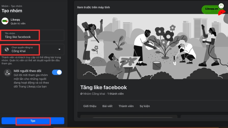 cách tạo nhóm mới trên group fb