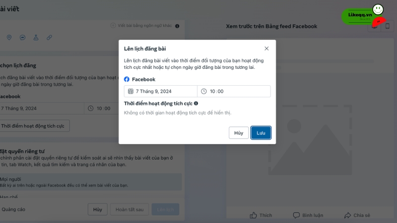 chỉnh sửa thời gian đăng bài trên Facebook