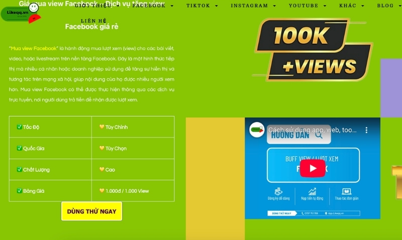 Sử dụng tool tăng view Facebook 