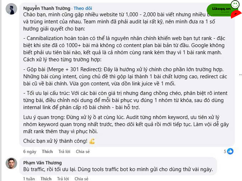 Lưu ý khi mua like comment facebook