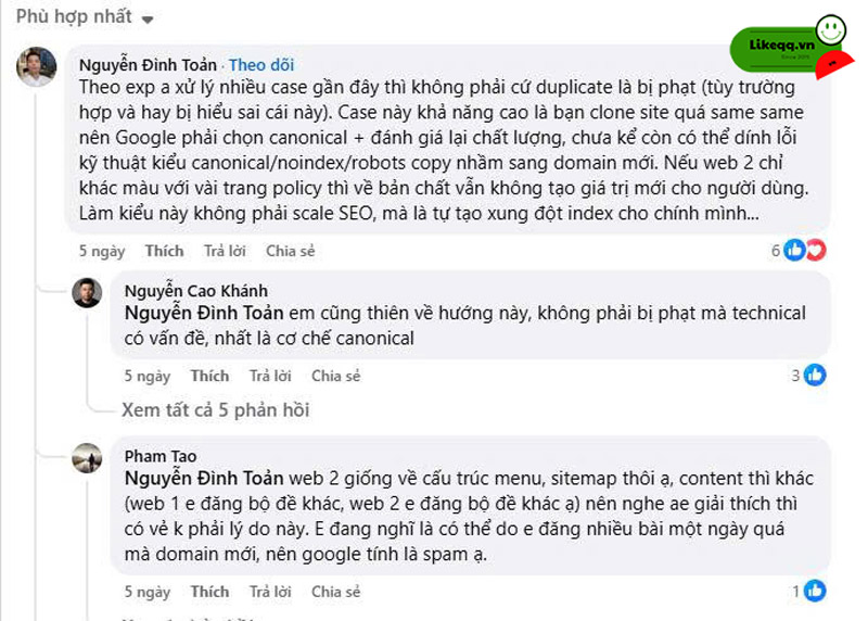 Tăng like comment facebook bền vững