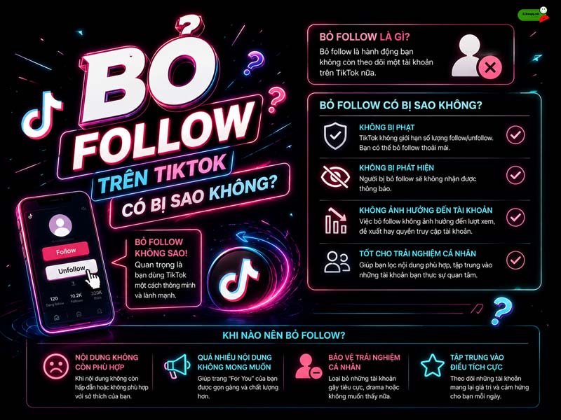 Bỏ follow trên tiktok có sao không